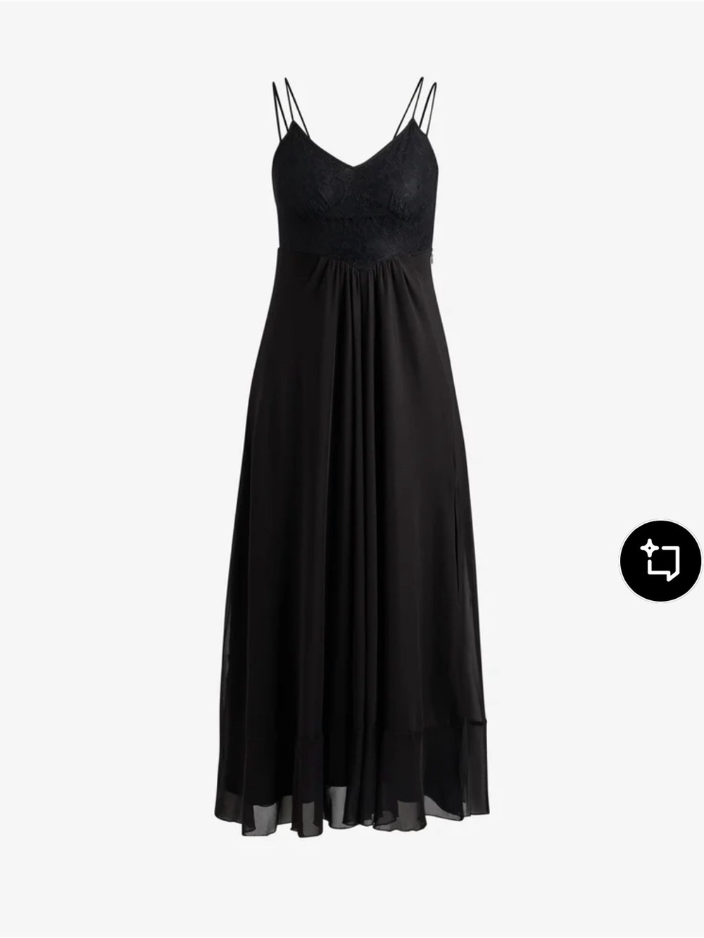 Hugo Boss Black Lace Bust Double-Spaghetti Strap Maxi Dress